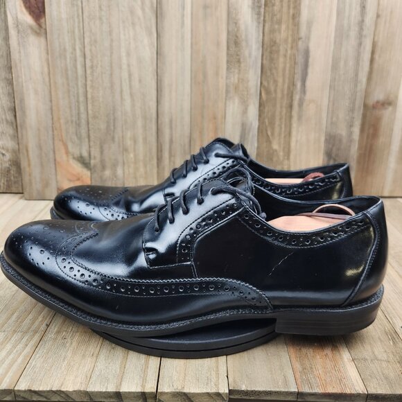 Mens Stacy Adams Garrison size 13 Black Leather Oxford Wingtip
